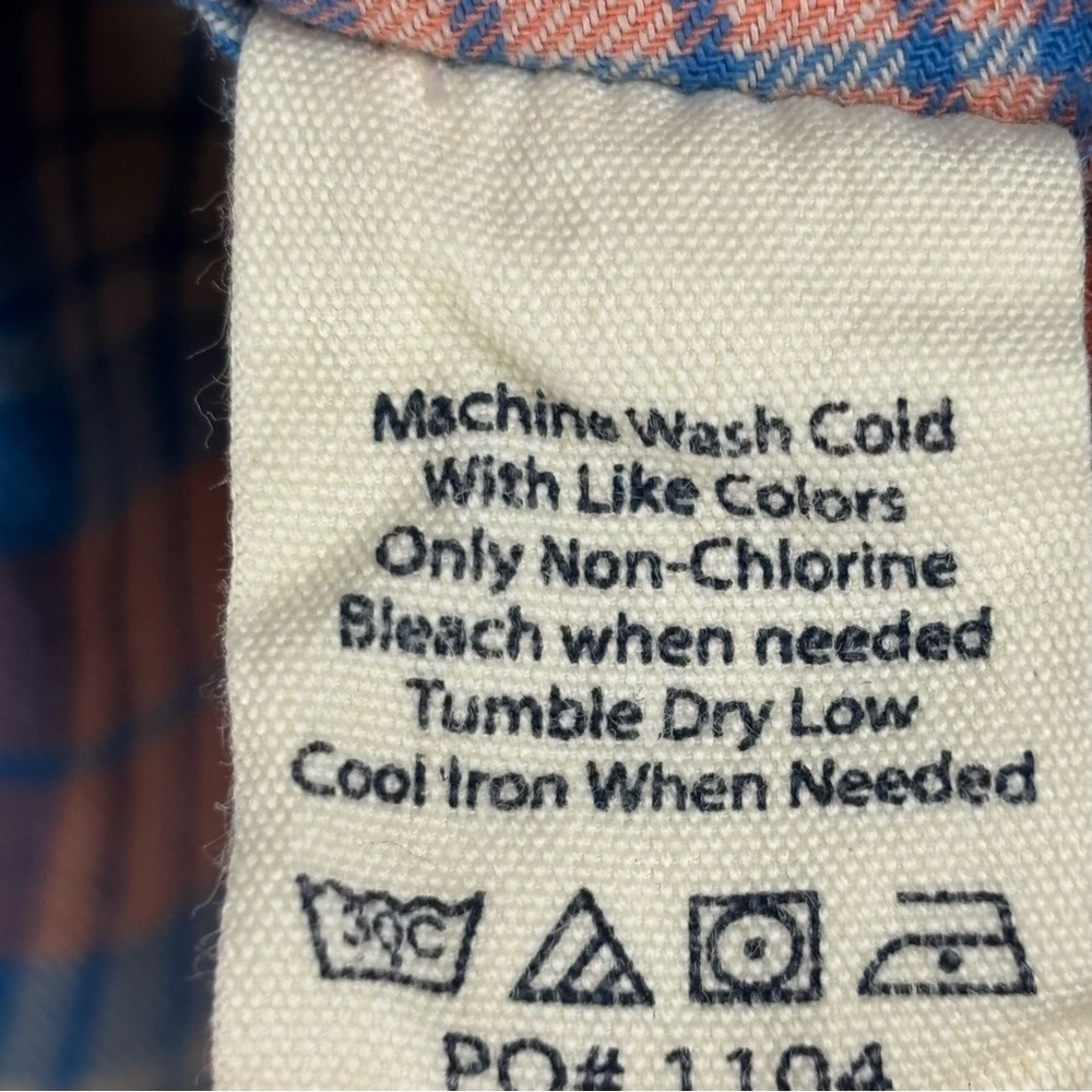 The Normal Brand Shirt Mens Large Orange Blue Plaid Flannel Work Pockets Outdoor - Picture 8 of 11